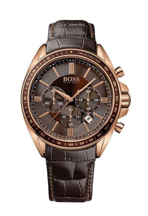 HUGO BOSS Driver Chronograph Brown Dial Brown Leather Men's Watch 1513093