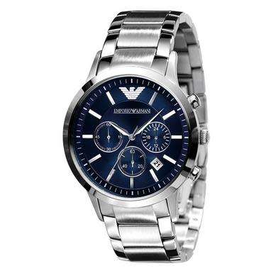 EMPORIO ARMANI Renato Silver Blue Dial Stainless Steel Watch AR2448