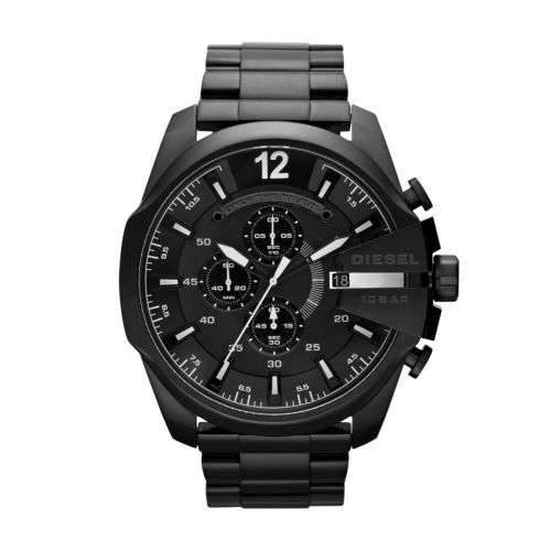 DIESEL Men's Mega Chief Black Round Stainless Steel Watch DZ4283