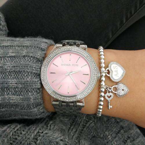 MICHAEL KORS Darci Pink & Silver Stainless Steel Ladies Watch MK3352