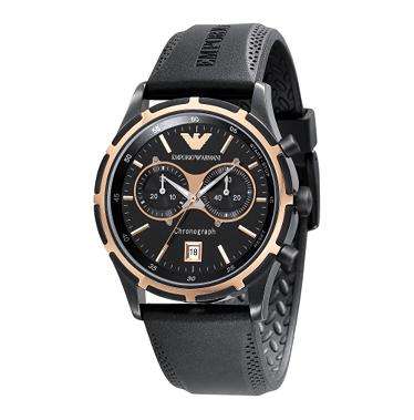** R4895.00 ** TOP MODEL !! Mens Emporio Armani Black Chronograph AR0584