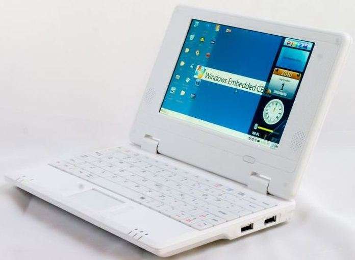 ** NO RESERVE ** 7inch LCD NETBOOK. WIFI. WINDOWS CE. WHITE COLOUR