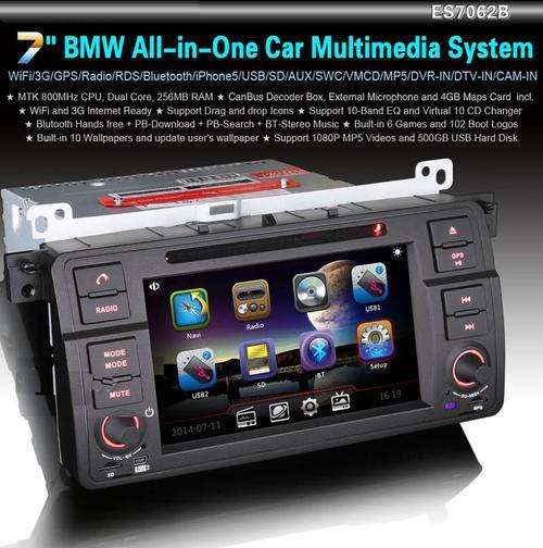 7" HD DVD GPS Internet ready for BMW 3 Series/M3 E46 + FREE MAPS!!!