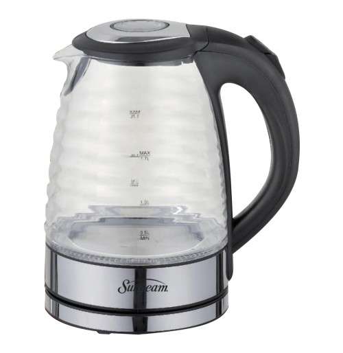 Sunbeam 1.7 Litre Ribbed Glass Kettle - Black (SGRK-017)