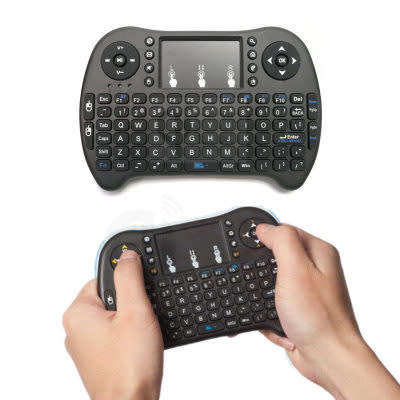 Mini 2.4GHz Wireless Keyboard Touchpad Mouse, Black rubberized
