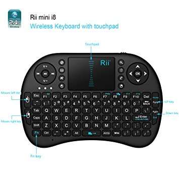 Mini 2.4GHz Wireless Keyboard Touchpad Mouse, Black rubberized