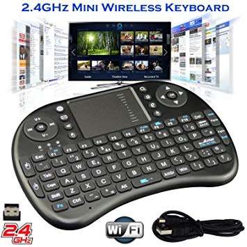 Mini 2.4GHz Wireless Keyboard Touchpad Mouse, Black rubberized