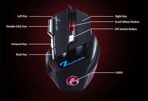Professional Wired Gaming Mouse 7 Button 5500 DPI LED Optical USB Computer Mouse Gamer Mice X7