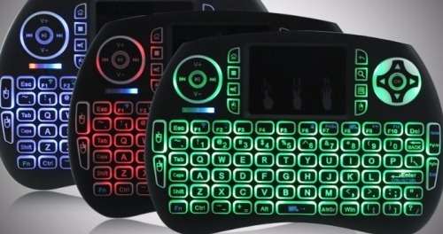 MINI 2.4GHz Wireless Keyboard With backlit Touchpad Mouse, Black rubberized