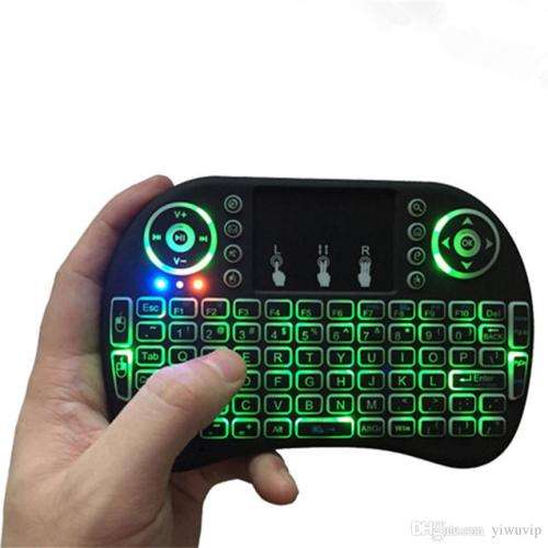 MINI 2.4GHz Wireless Keyboard With backlit Touchpad Mouse, Black rubberized