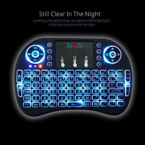 MINI 2.4GHz Wireless Keyboard With backlit Touchpad Mouse, Black rubberized