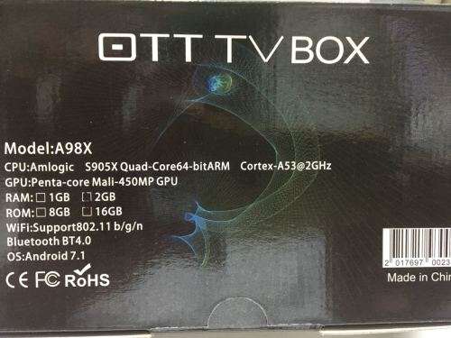SMART TV BOX,TV BOX ANDROID,  A98 4K SMART ANDROID TV BOX WITH 2 GB RAM AND 16 GB ROM!!!!!!!