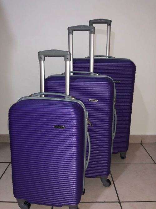 BLUE STAR SET OF 3 LIGHTWEIGHT TRAVEL LUGGAGE SUITCASE