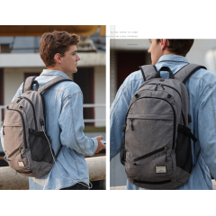 USB CHARGE CANVAS FASHION BACKPACK