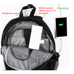 USB CHARGE CANVAS FASHION BACKPACK
