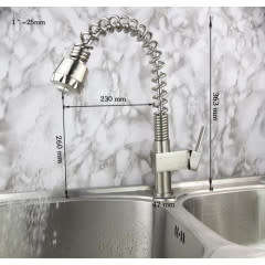 Nickel Brass Modern Mixer Tap Spring Single Lever Pull Out Spray Kitchen Bathroom Faucet New