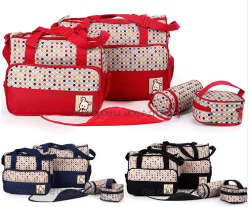 5 PCS/Set Fashion Multifunctional diaper bags Mummy Bags Maternity Baby Bag