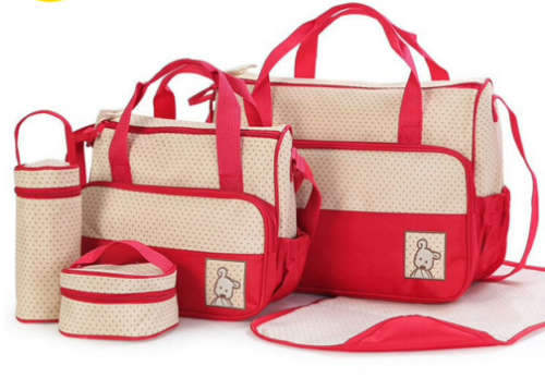 5 PCS/Set Fashion Multifunctional diaper bags Mummy Bags Maternity Baby Bag