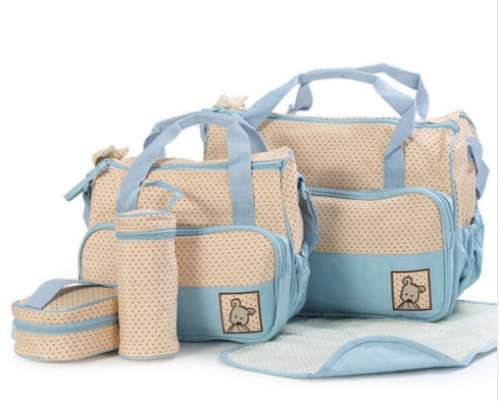 5 PCS/Set Fashion Multifunctional diaper bags Mummy Bags Maternity Baby Bag