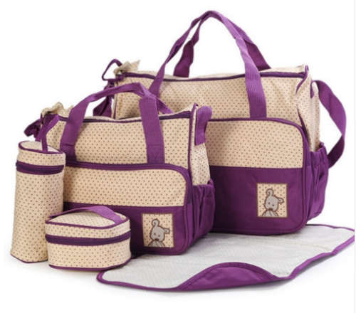 5 PCS/Set Fashion Multifunctional diaper bags Mummy Bags Maternity Baby Bag