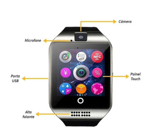 Bluetooth Smart Watch Q18 With Camera  Sync SMS Smartwatch Support SIM card and memory card