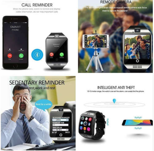 Bluetooth Smart Watch Q18 With Camera  Sync SMS Smartwatch Support SIM card and memory card
