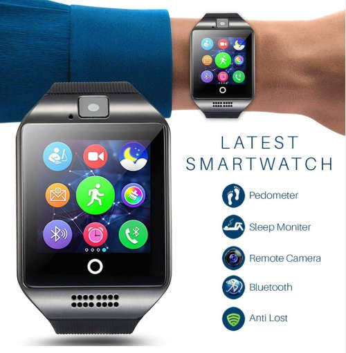 Bluetooth Smart Watch Q18 With Camera  Sync SMS Smartwatch Support SIM card and memory card