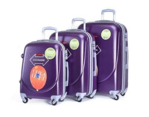 Blue Star Set of 3 Lightweight Travel Luggage Suitcase - Assorted Colours
