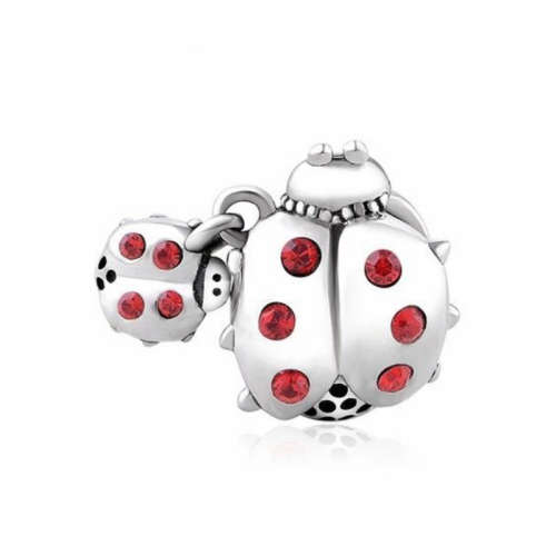 925 Sterling Silver Ladybird Charm Bracelet