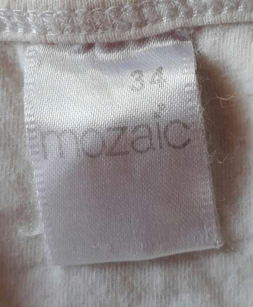LADIES WHITE SPAGHETTI MOZAIC SUMMER TOP  - SIZE 34