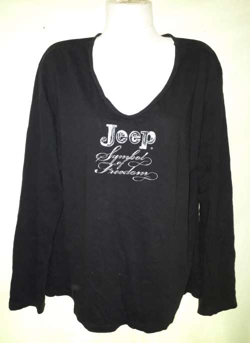 LADIES LONG SLEEVED BLACK TOP - MAKE: JEEP - SIZE: XXXL