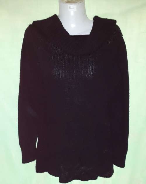 LADIES POLAR NECK BLUE JERSEY - MAKE: NO MAKE - SIZE: LOOKS LIKE M-XL