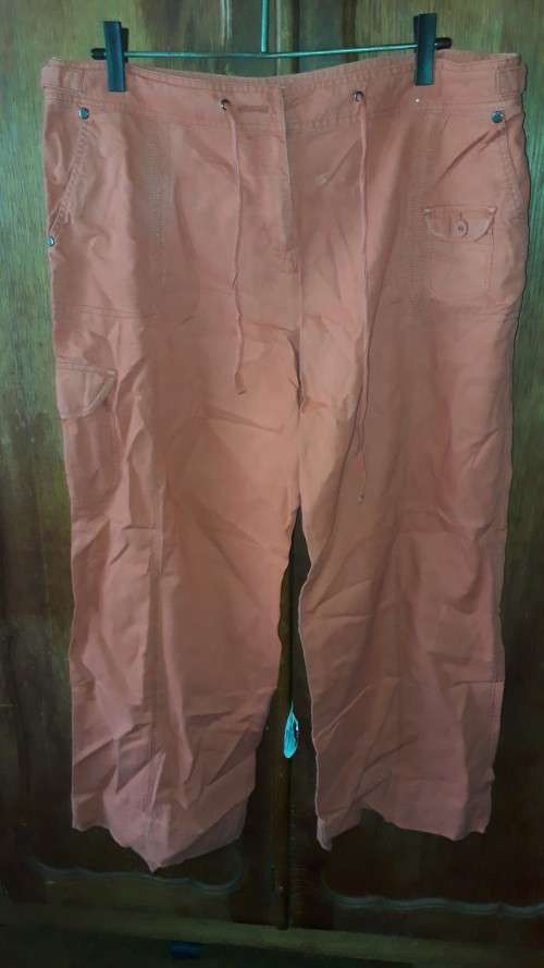 LADIES: ORANGE LONG PANTS - MAKE: WOOLWORTHS  - SIZE: 16