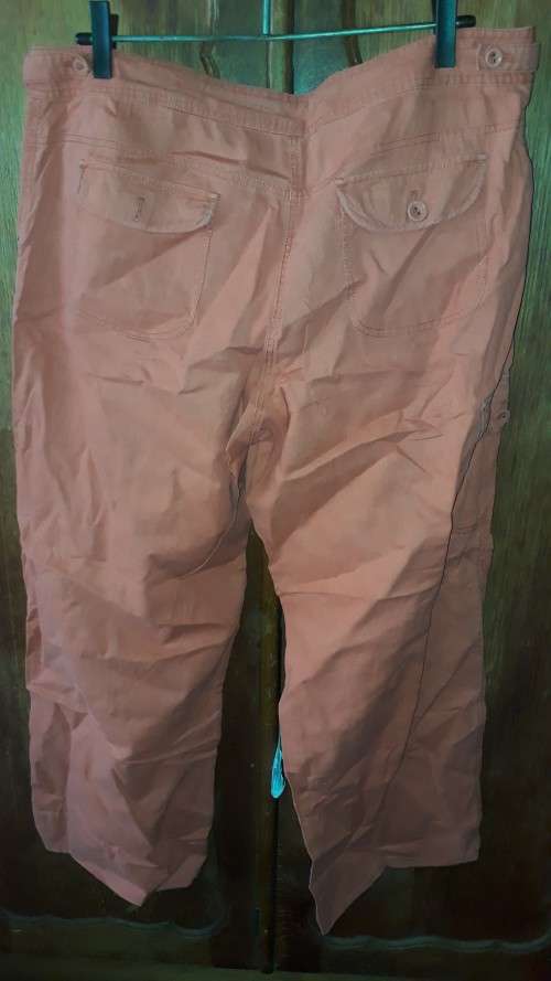 LADIES: ORANGE LONG PANTS - MAKE: WOOLWORTHS  - SIZE: 16