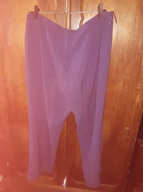 LADIES: PURPLE LONG PANTS - MAKE: RENE TAYLOR - SIZE: 18/42