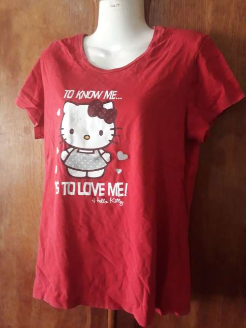 LADIES: RED & WHITE T-SHIRT - MAKE: WOOLWORTHS - SIZE: M