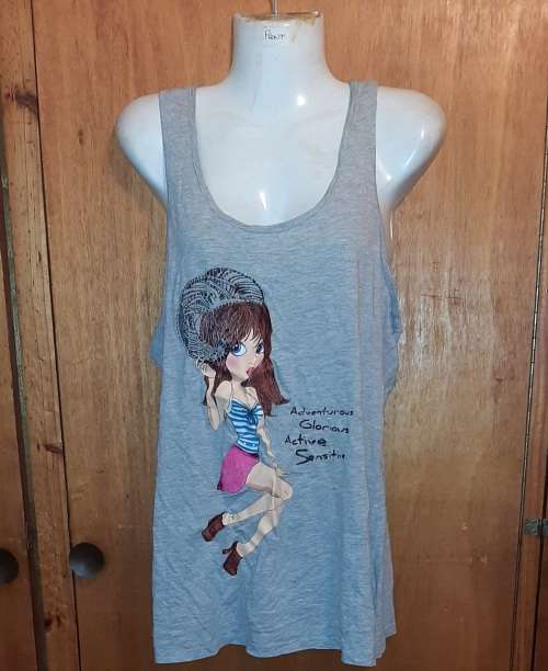 LADIES - GREY TOP - MAKE - LEGIT - SIZE - NO SIZE