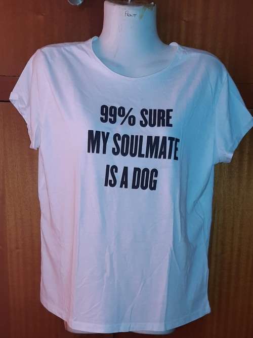 LADIES - WHITE T-SHIRT - MAKE - FIX - SIZE - S