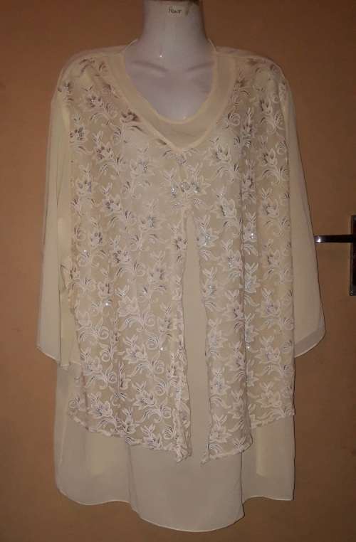 Ladies - Light yellow Blouse - Make - Falide - Size - arm to arm 64.5cm, arm to bot 50cm, bot 70cm