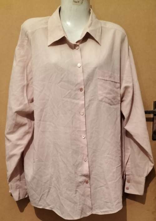 Ladies - Pink/White Blouse - Make -  Woolworths - Size - L