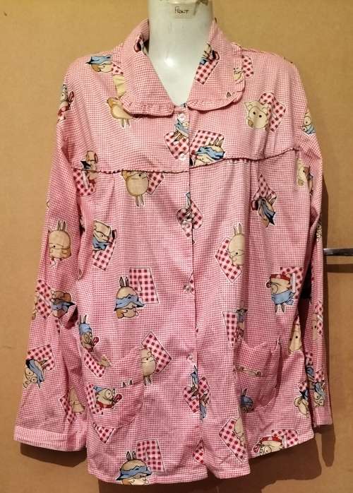 Ladies - Multicolored Pajama Shirt- Make -  no make - Size - XXL