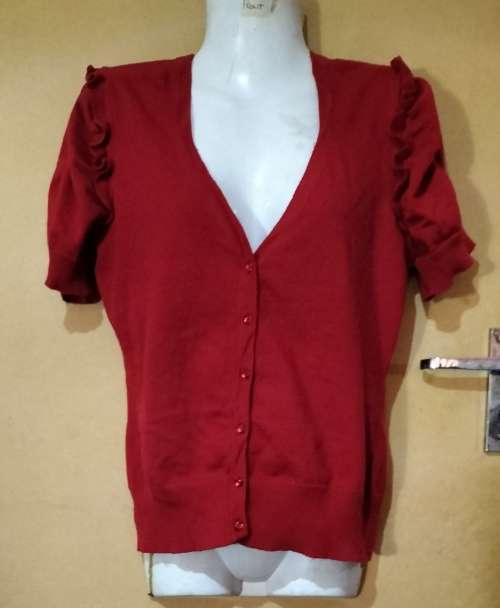 Ladies - Red Cardigan - Make - Massumi - Size - 12/36