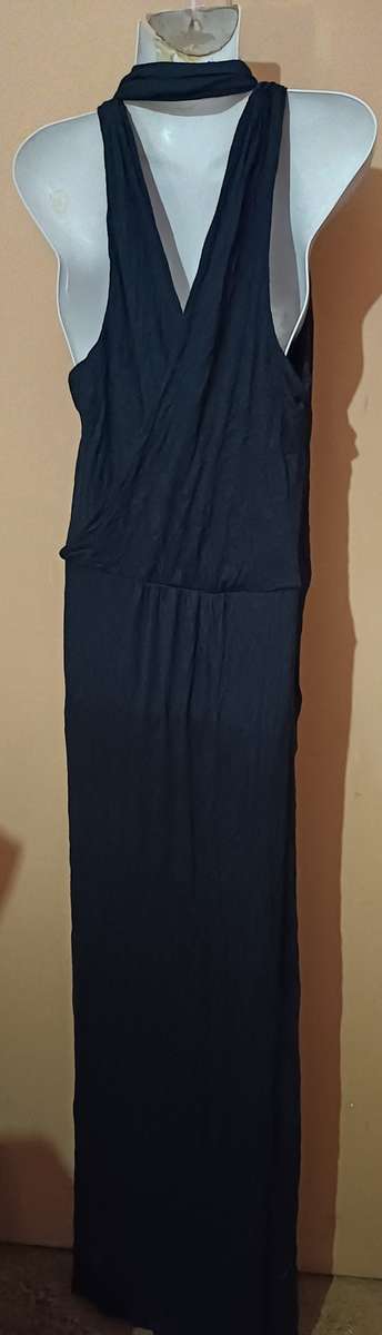 Ladies - Long Black Dress - Make - Twist - Size - 12