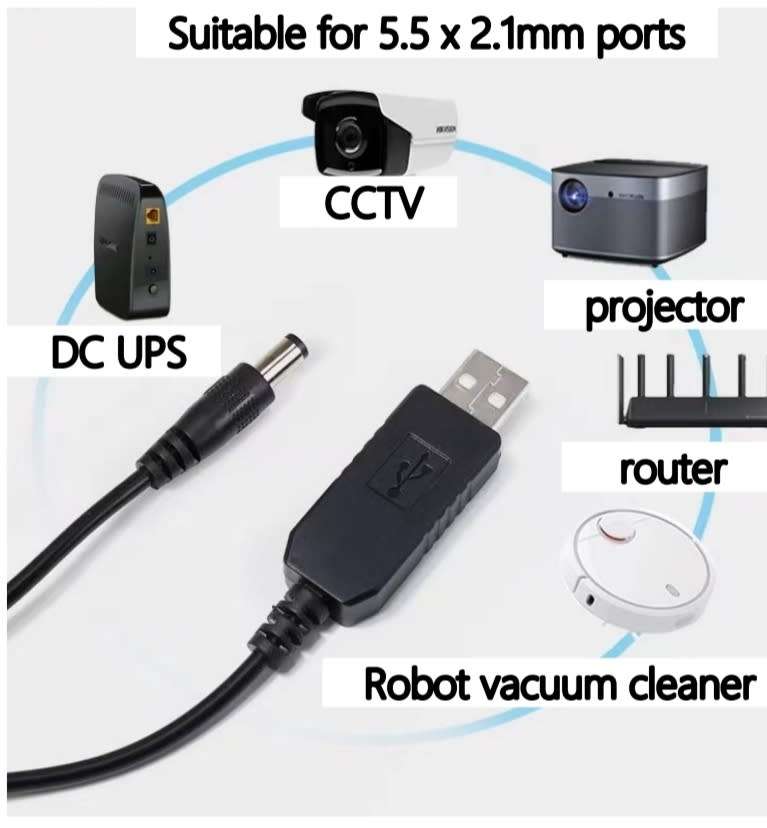 USB Boost Line Power Supply Module 5V To 12V Power Cable