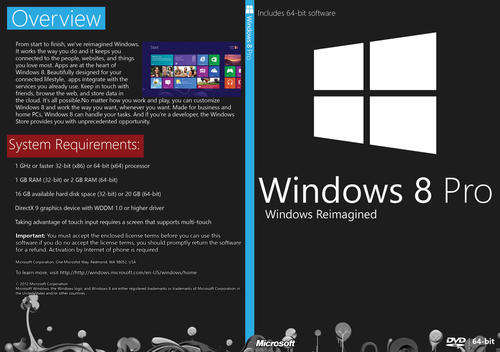 Microsoft windows 8 pro 64 bit