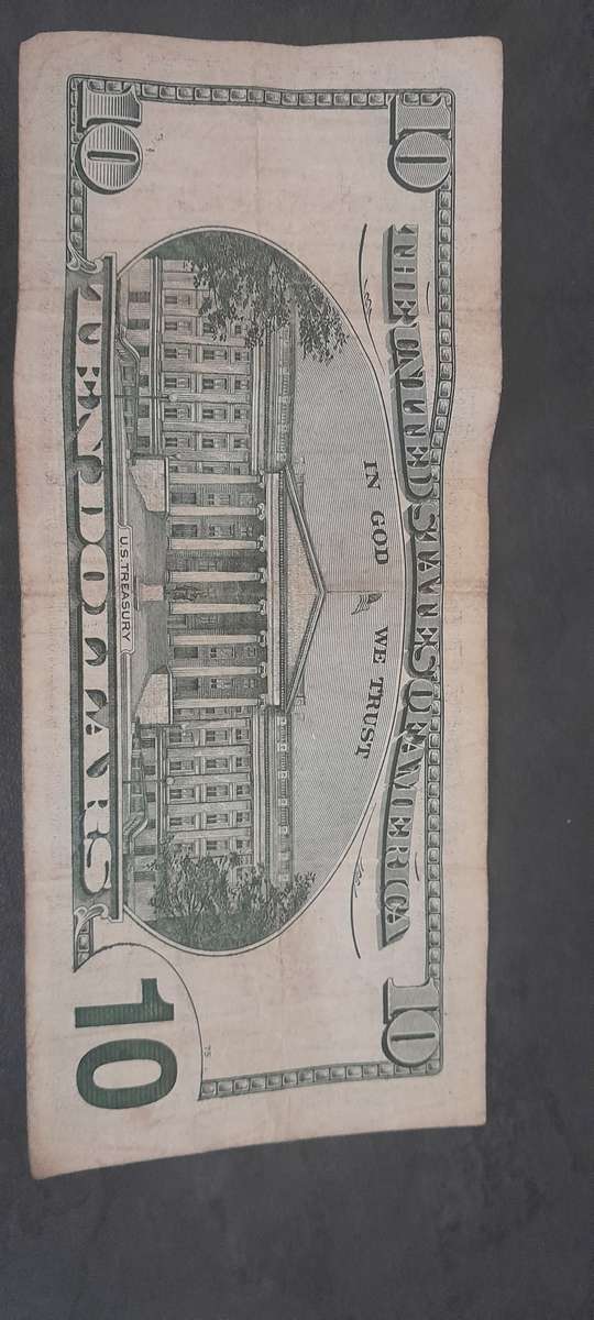 1999 TEN Dollar Bill $10 S/N BG 25752762B, 25 YEARS OLD