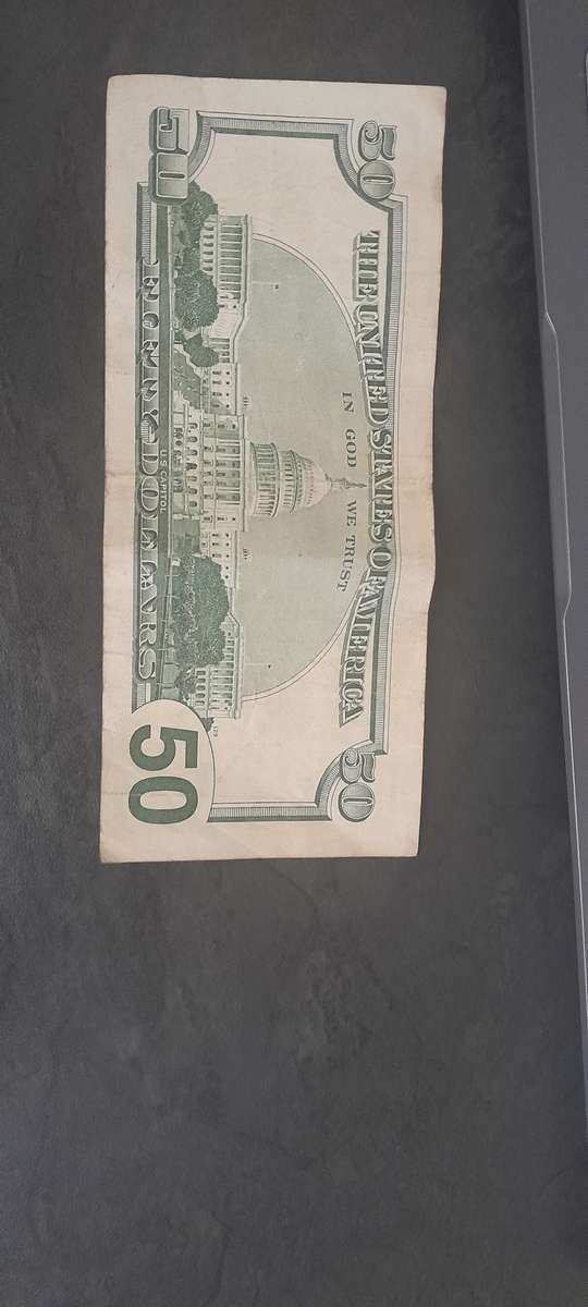 1996 50 US Dollar Bill $50 S/N AG 50462969 B, 28 YEARS OLD