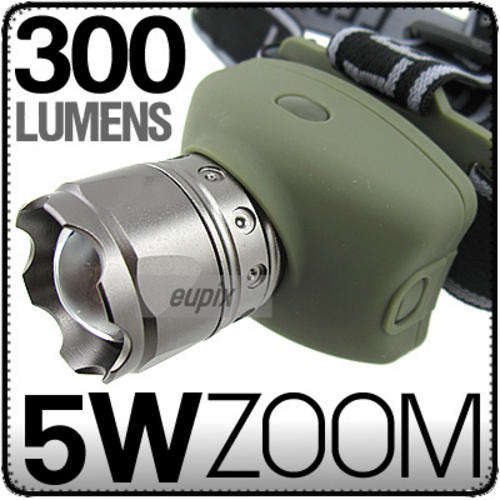 300LUM ZOOMABLE ZOOM 5W CREE LED HEADLAMP FLIGHTLIGHT