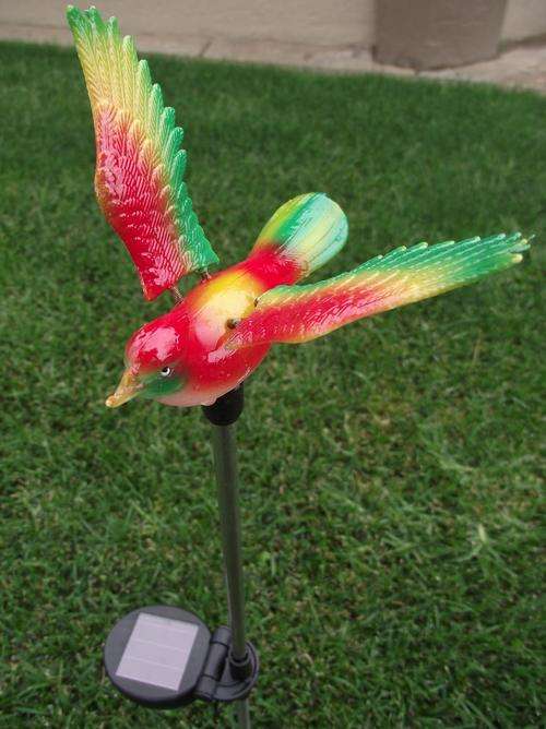GORGEOUS RED COLOURFUL BIRD OUTDOOR SOLAR LIGHTS