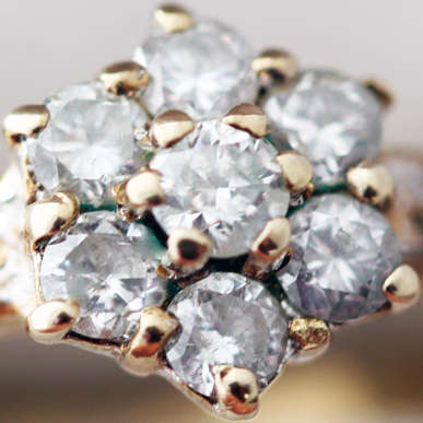 VINTAGE 9CT YELLOW GOLD FLORAL DESIGN DIAMOND RING *JEWELLER CERTIFICATE R7'600*